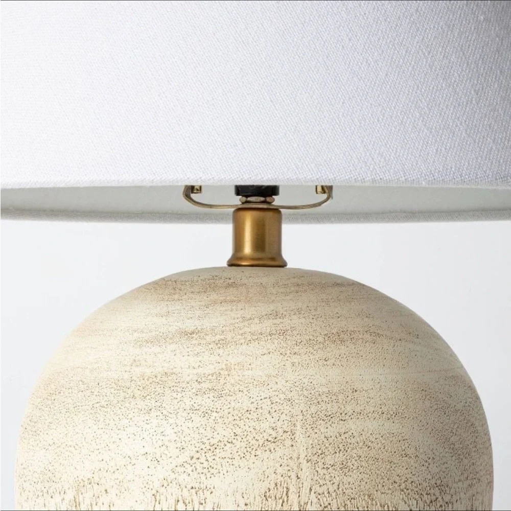 Medium Faux Wood Table Lamp Brown - Threshold™ designed with Studio McGee